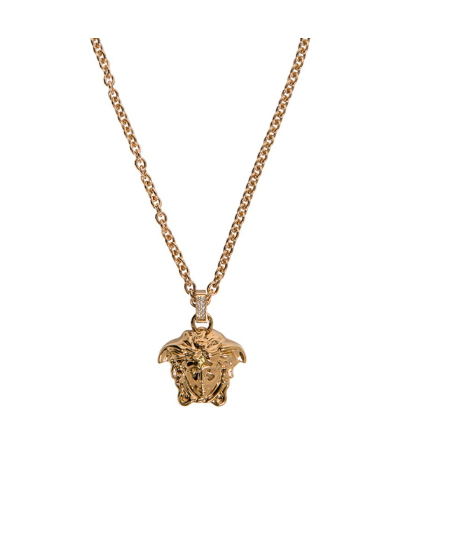 Versace Medusa Pendant Necklace In Yellow
