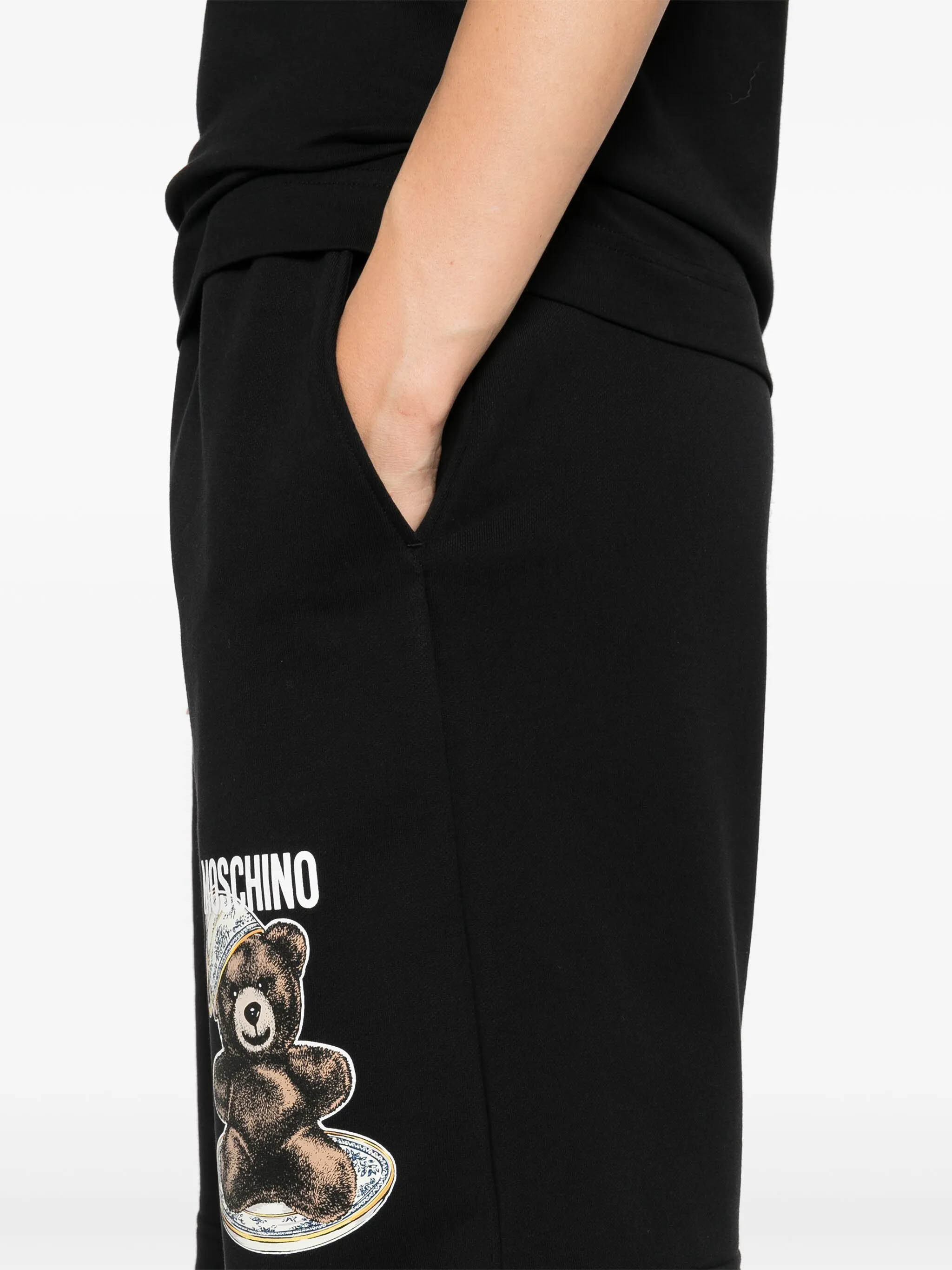 Moschino Graphic Teddy Bear Knee Length Shorts In Black