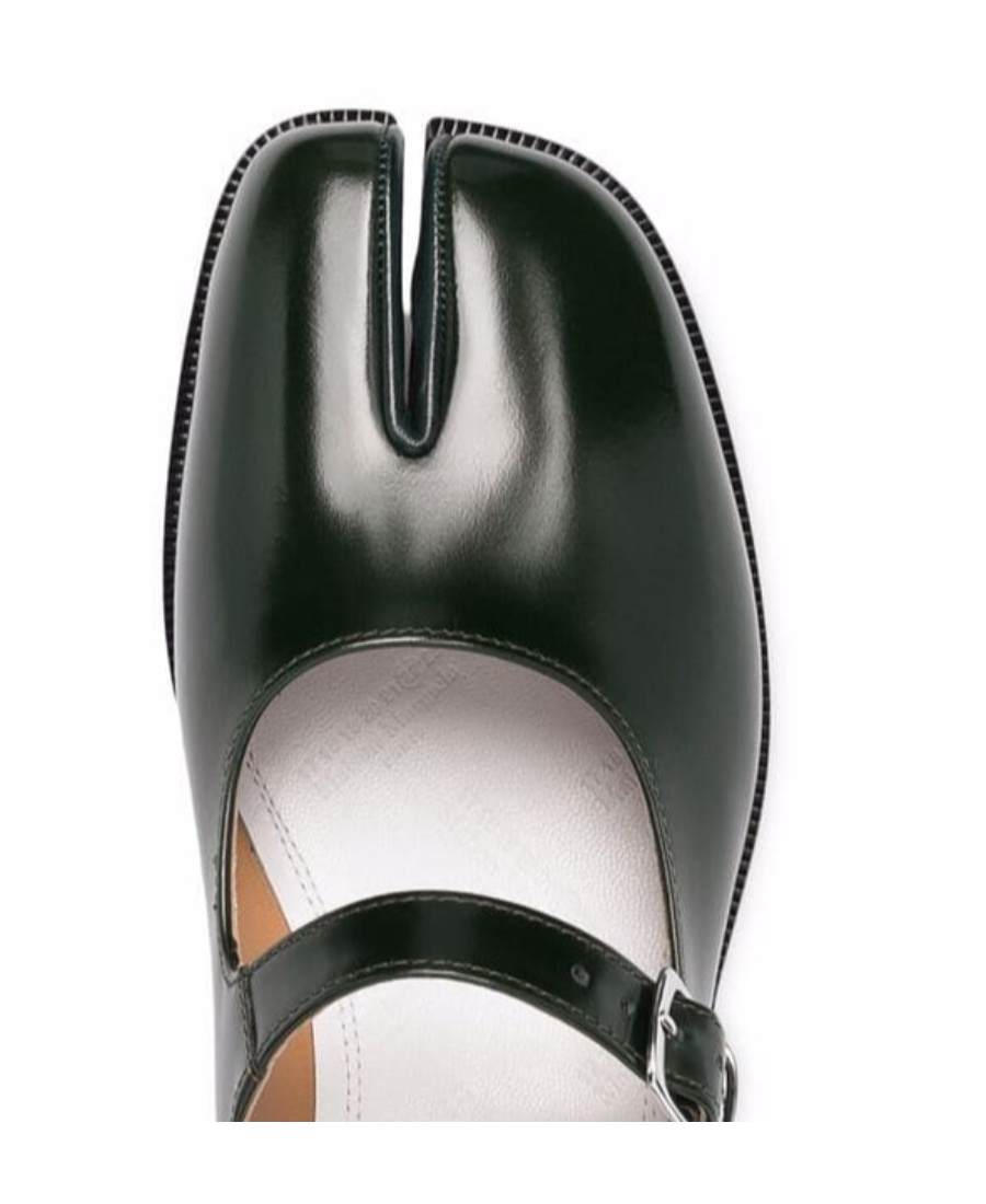 Shop Maison Margiela Tabi Mary-janes In Black