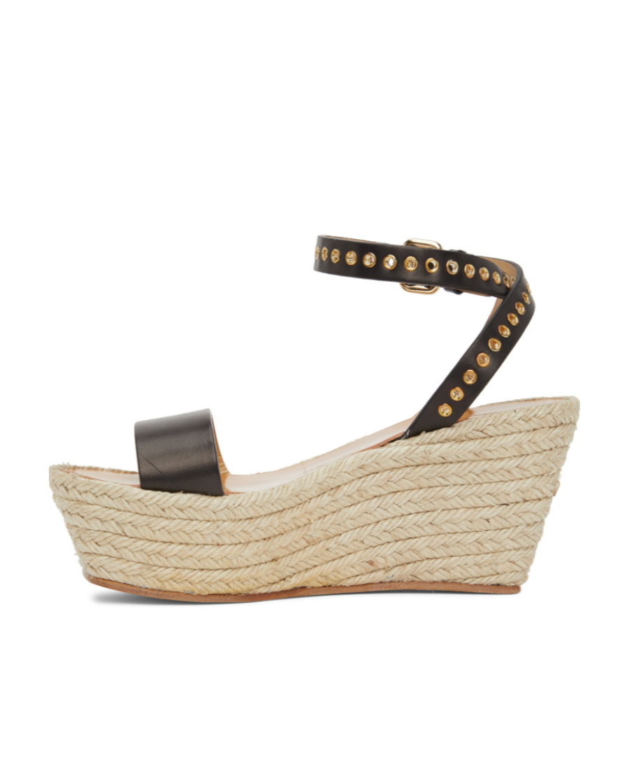 Isabel Marant Messer Leather Wedge Sandal In Nude