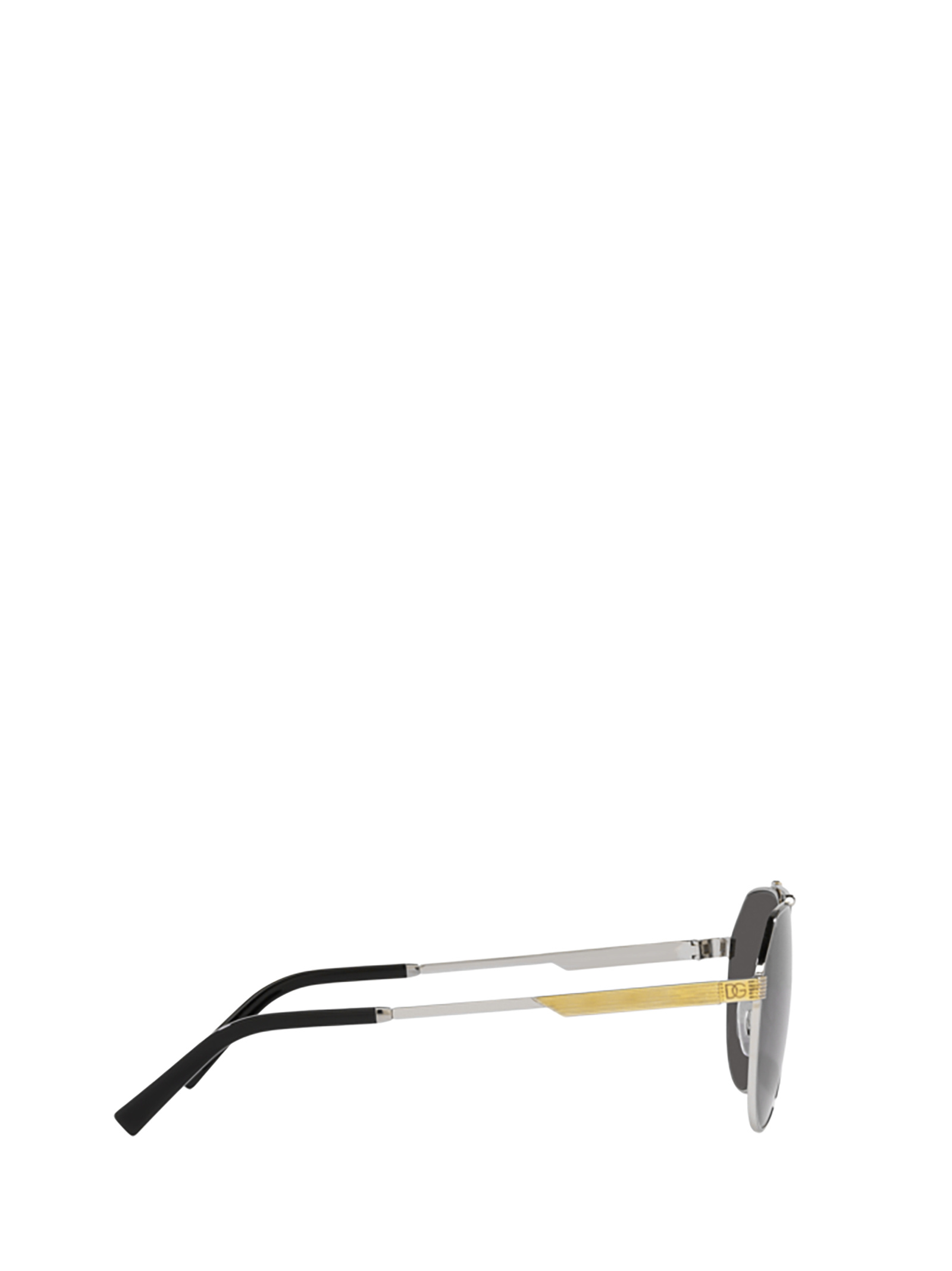 Dolce & Gabbana Gold Frame Metal Sunglasses With Gray Lenses In Black