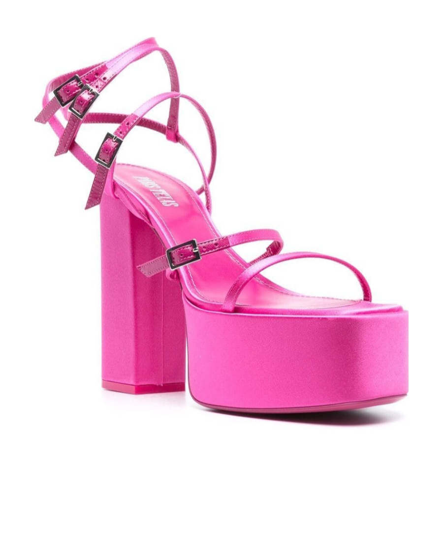 Shop Paris Texas Platform Strappy Sandals In Pink
