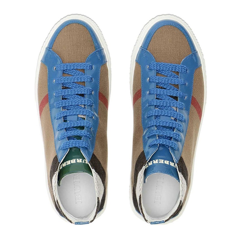 Burberry Checkered High-top Casual Shoes In Multicolor