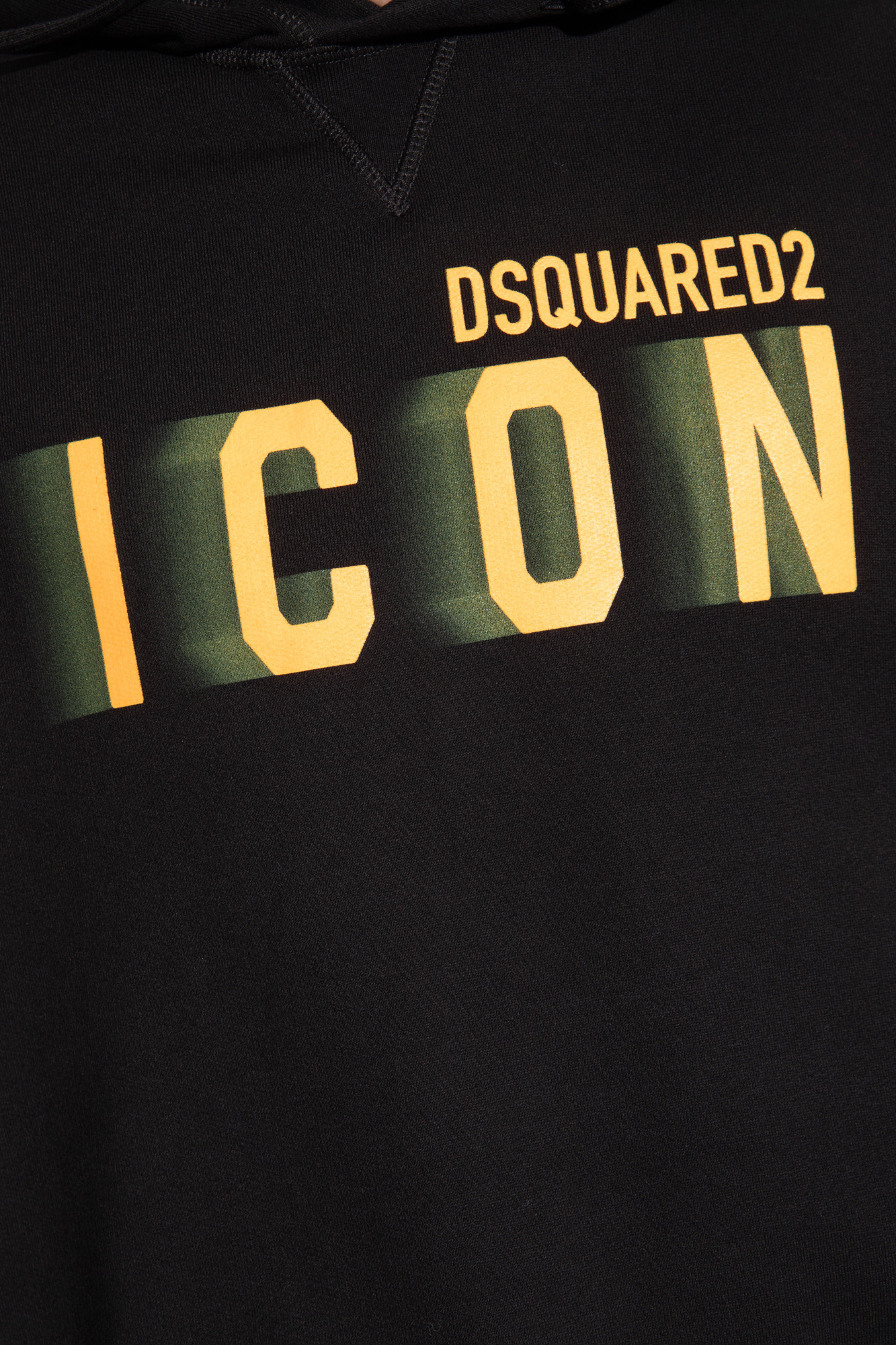 Dsquared2 Icon Printed Drawstring Hoodie In Black