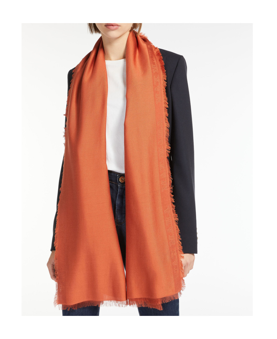 Max Mara Rayed-edge Silk-blend Scarf In Red