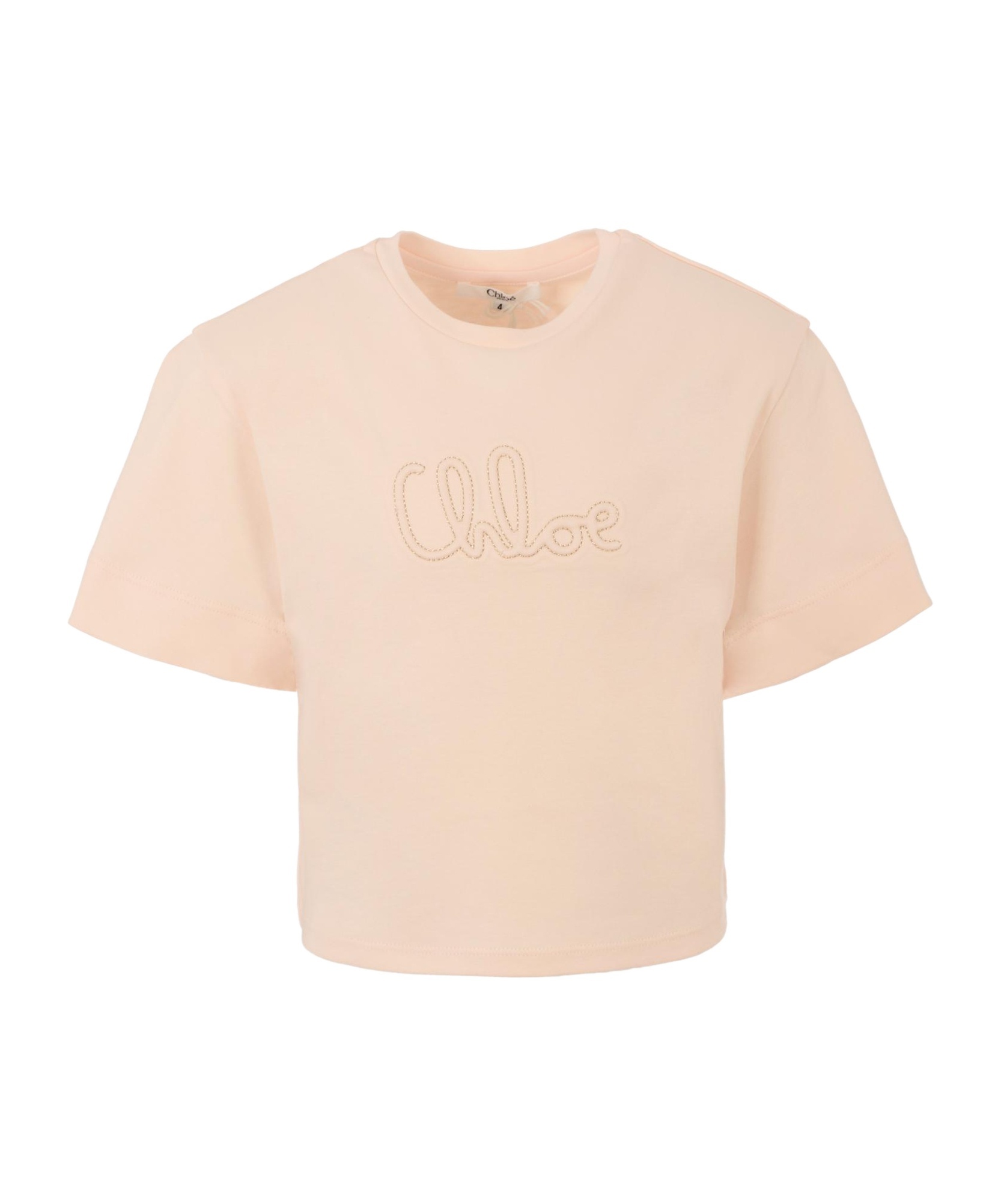 Chloé Logo-embroidered T-shirt In Pink