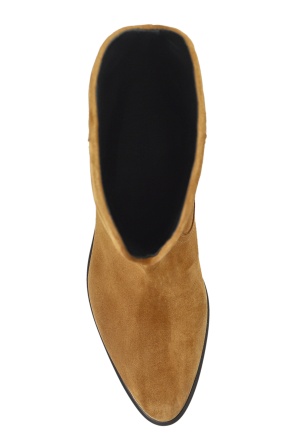 Isabel Marant Metallic-toe Slip-on Cowboy Boots In Brown