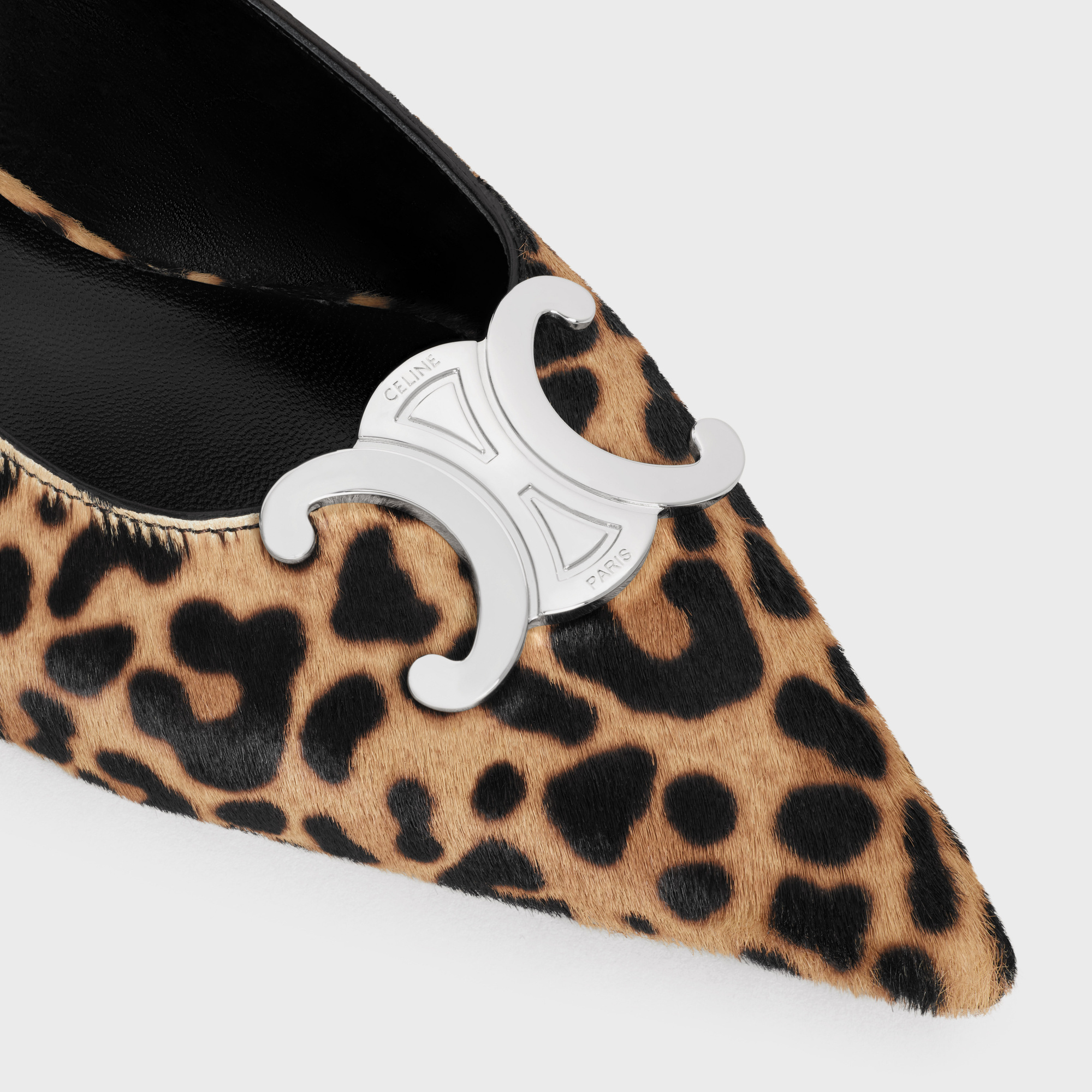 Celine Alma Triomphe Flat Sandals In Black