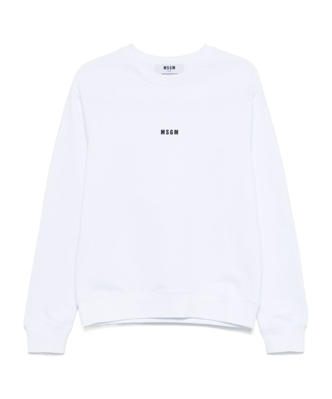 Msgm White Crewneck Sweatshirt With Logo In White