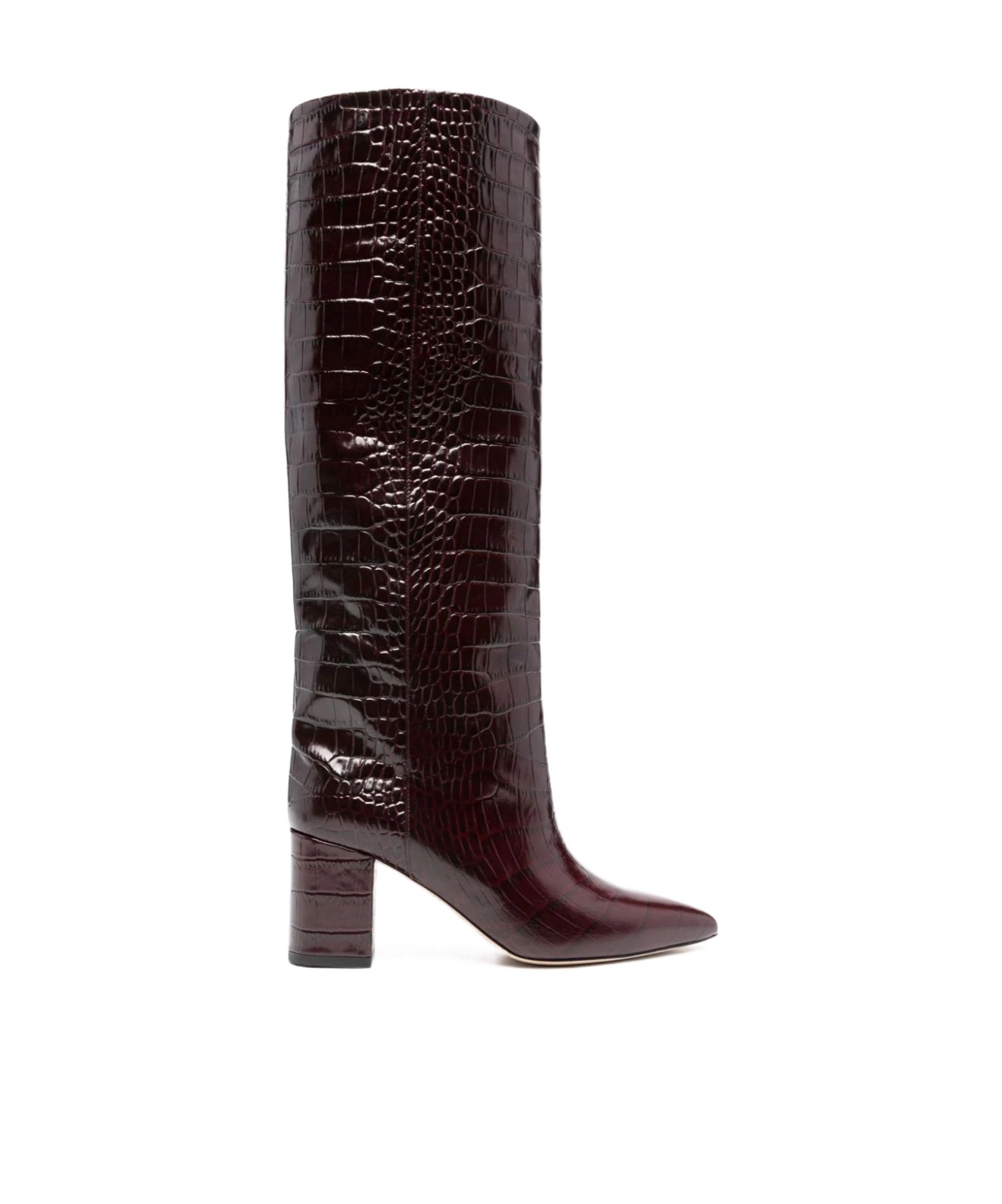 Paris Texas Croc-embossed Leather Anja Knee-high Boots 70 In Black
