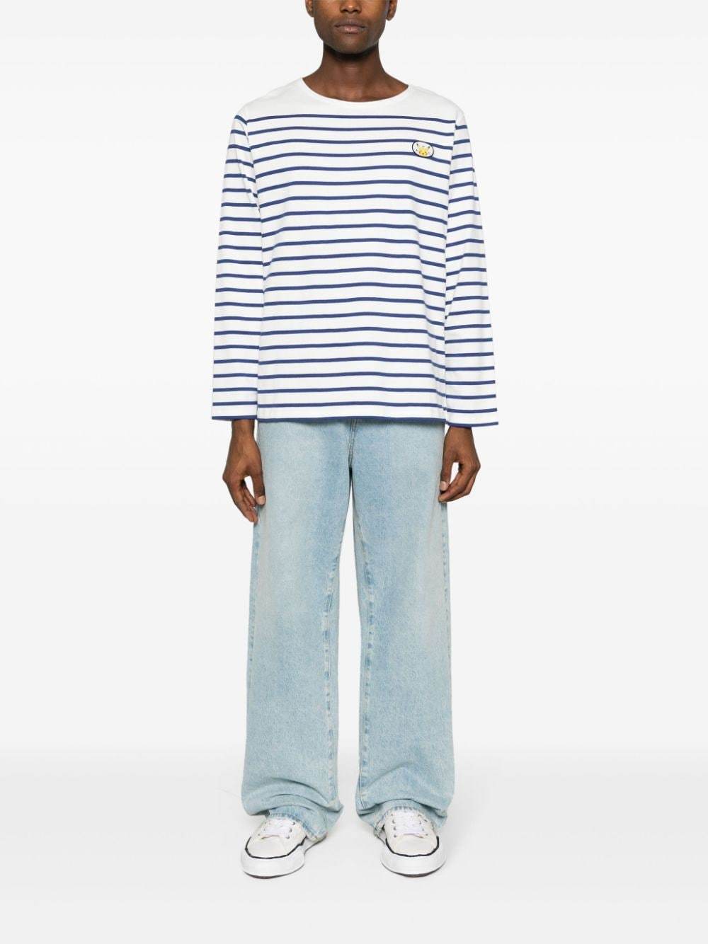 Apc X Pokémon Striped Cotton T-shirt In White