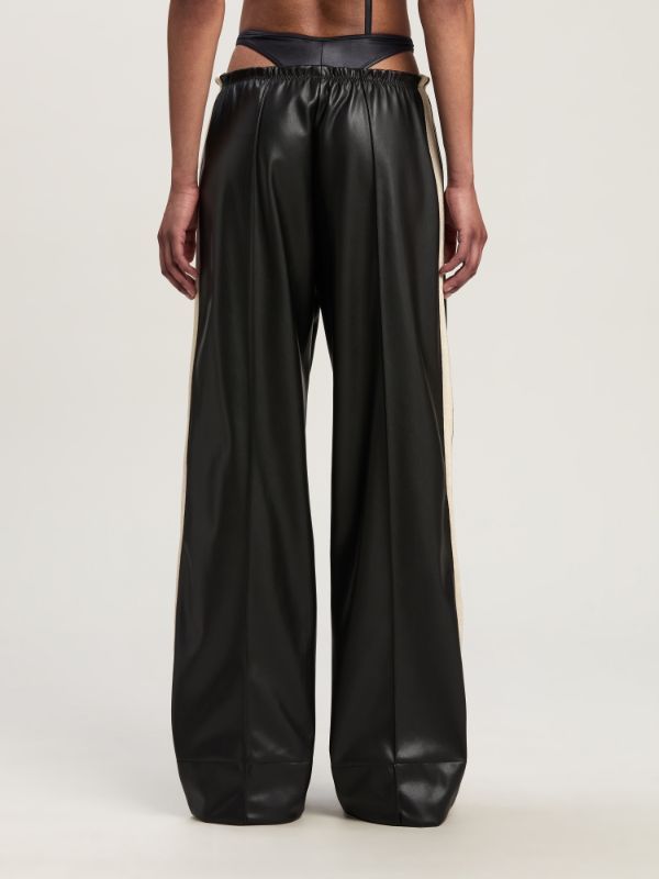 Palm Angels Logo Embroidered Elastic Waist Track Pants In Black