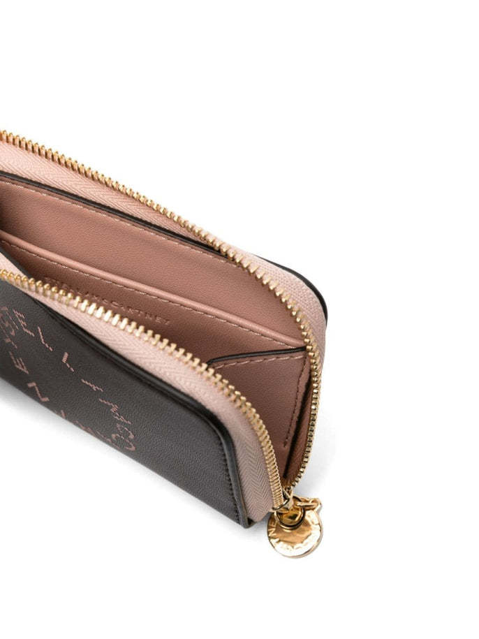 Stella Mccartney Logo-print Bicolour Wallet In Black