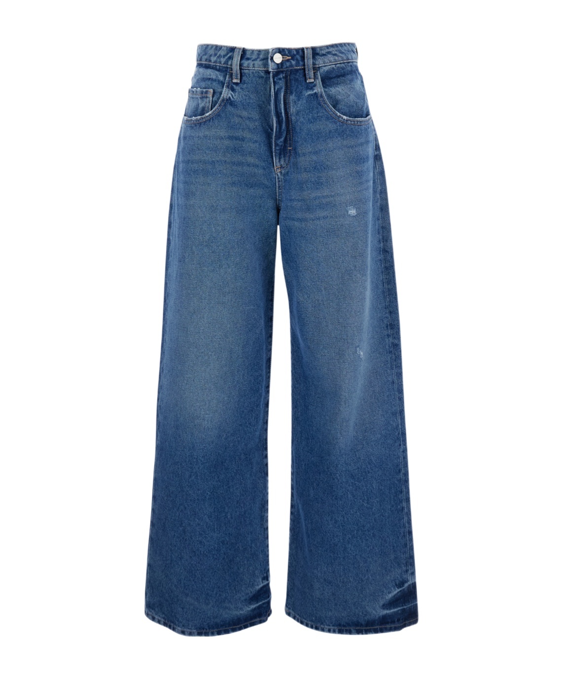 Icon Denim Straight Buttoned Jeans In Blue