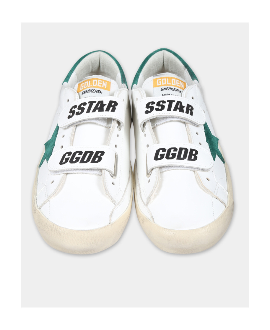 Golden Goose Kids Old School Star Patch Sneakers In White