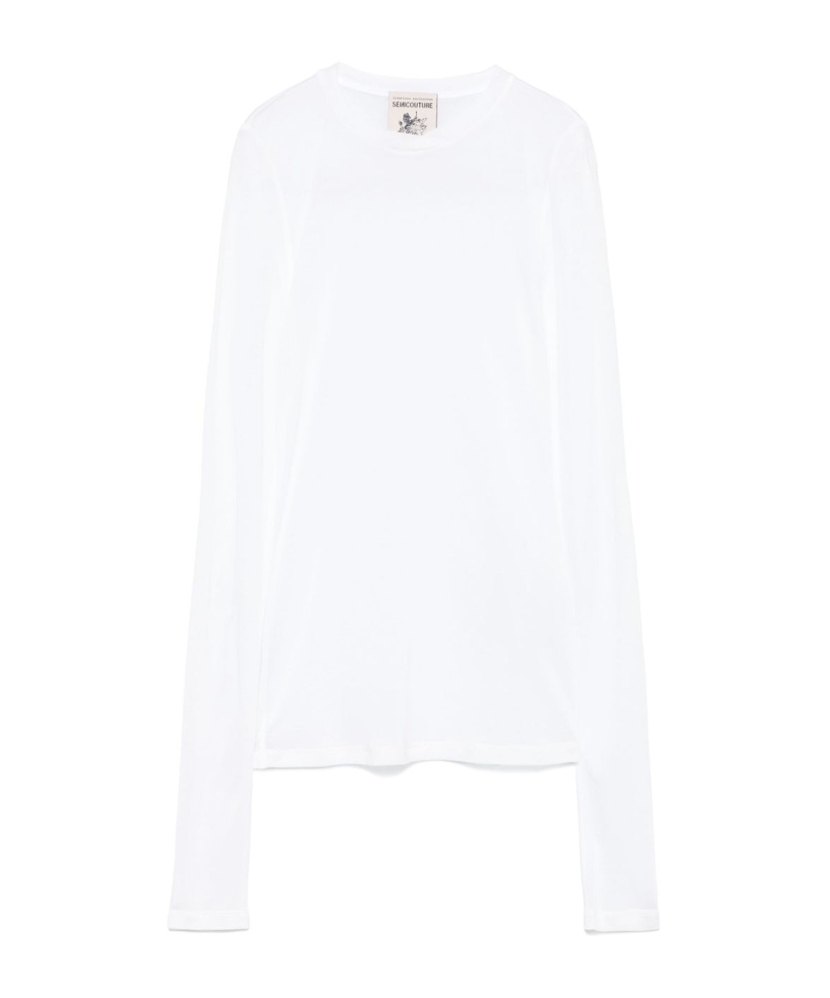 Semicouture Arianna Long-sleeves T-shirt In White