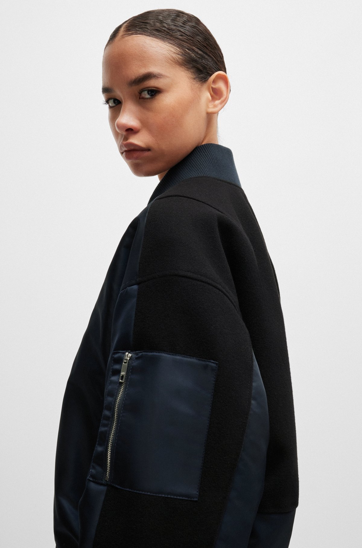 Hugo Boss Long-sleeved Jacket In Black