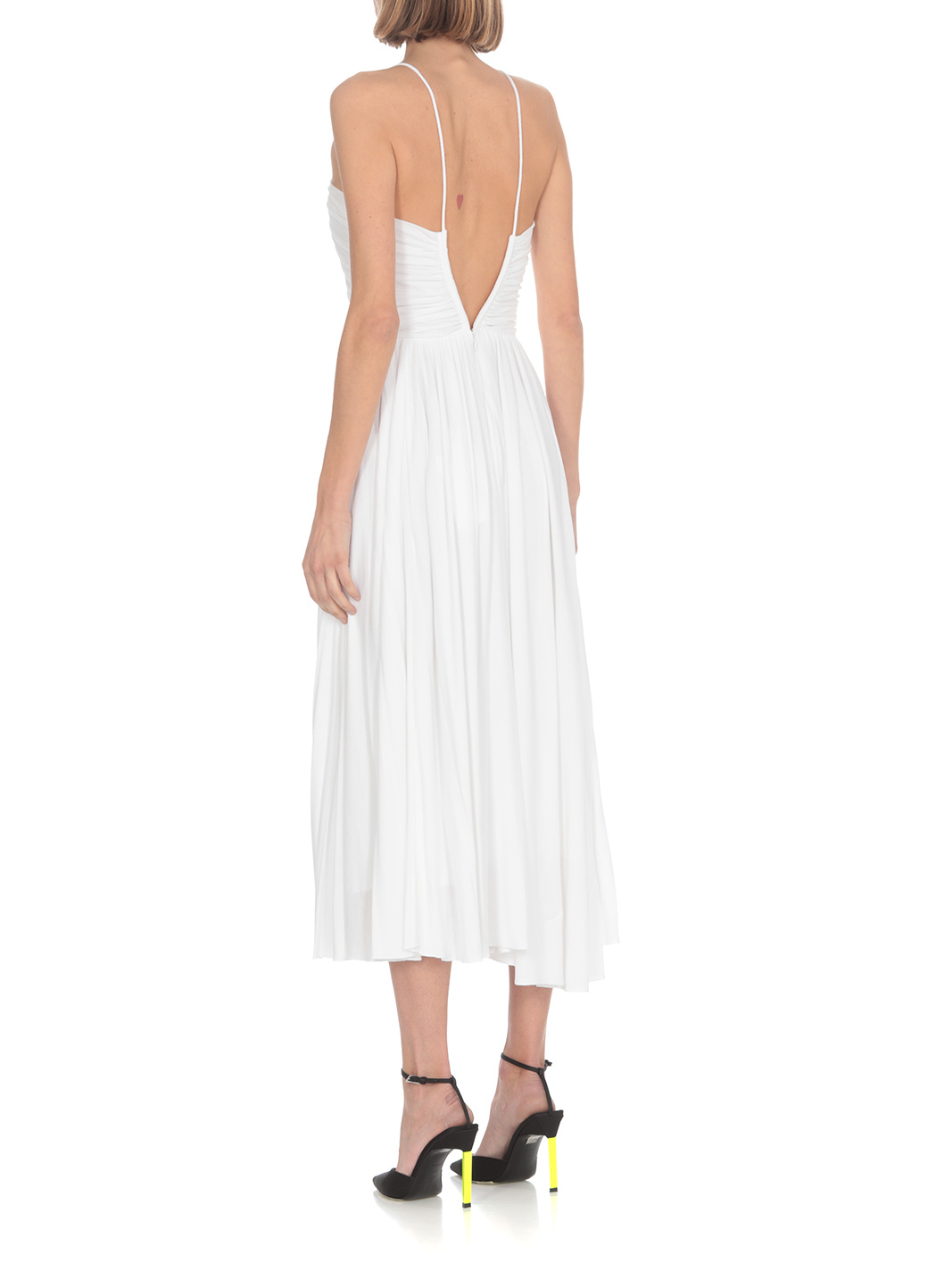 Alexandre Vauthier Strapless V-neck Midi Dress In White