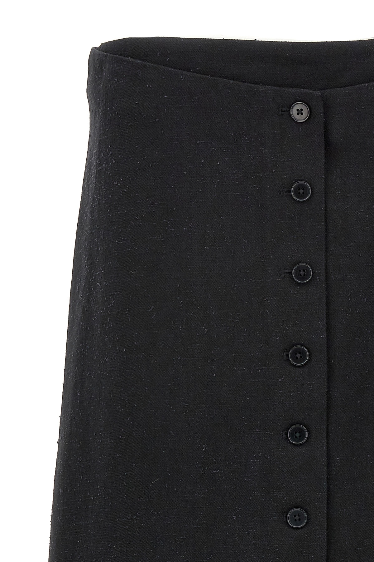Shop Loulou Studio Atriblack Buttoned Skirt In Black