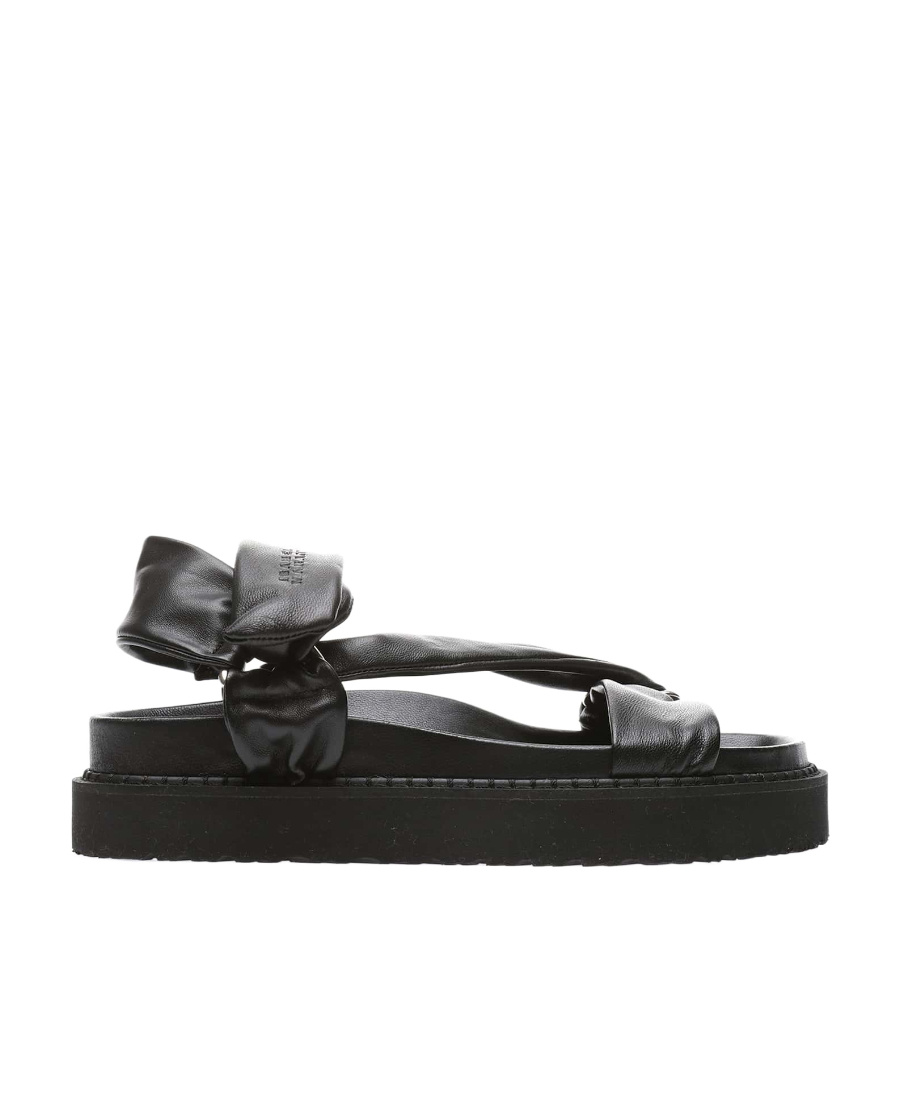 Isabel Marant Naori Grained-leather Sandals In Black