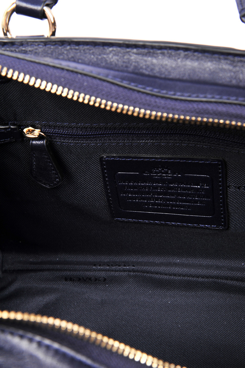 Coach Logo Zipper Satchel In Gray