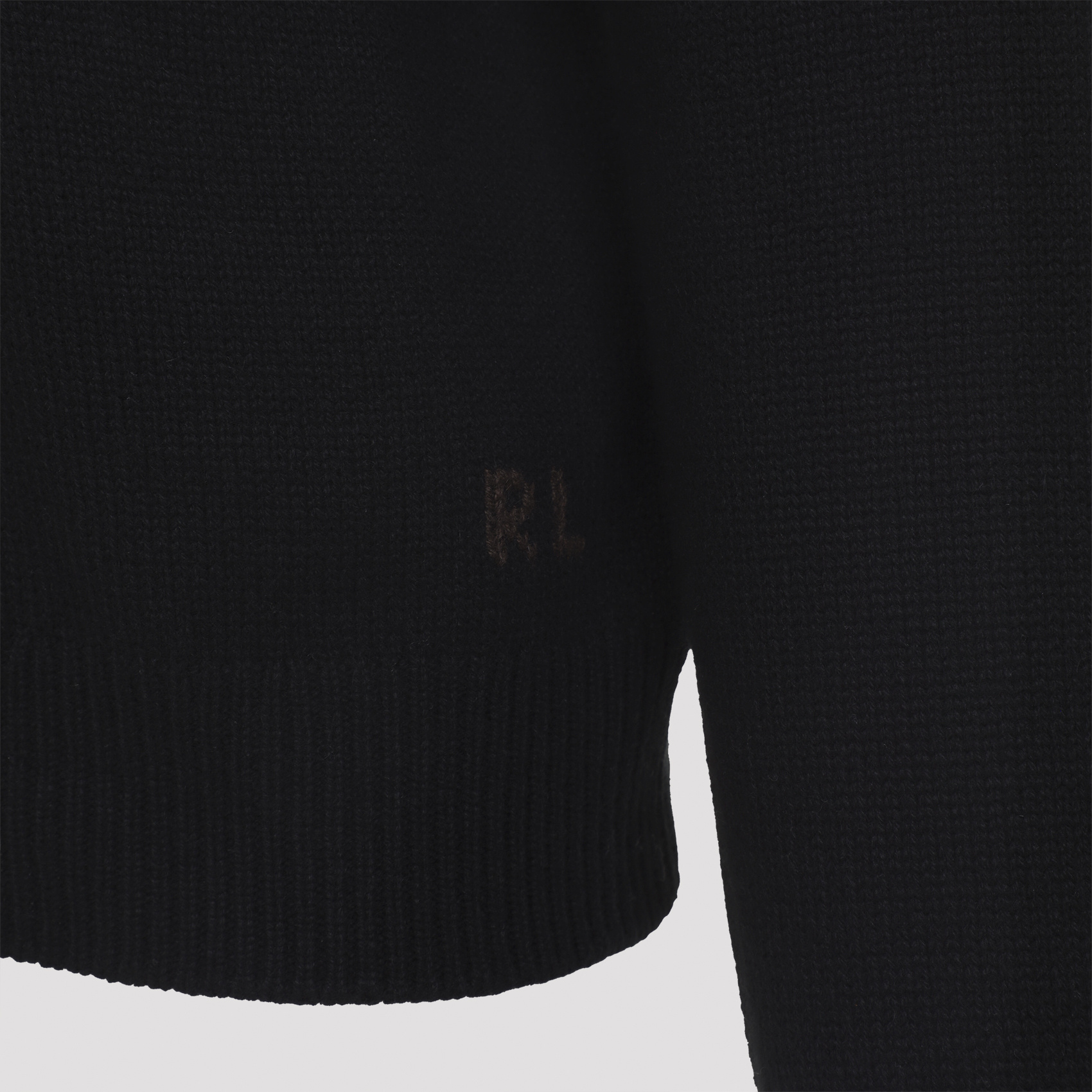 Ralph Lauren Long Sleeve Turtleneck Pullover Embroidered In Black