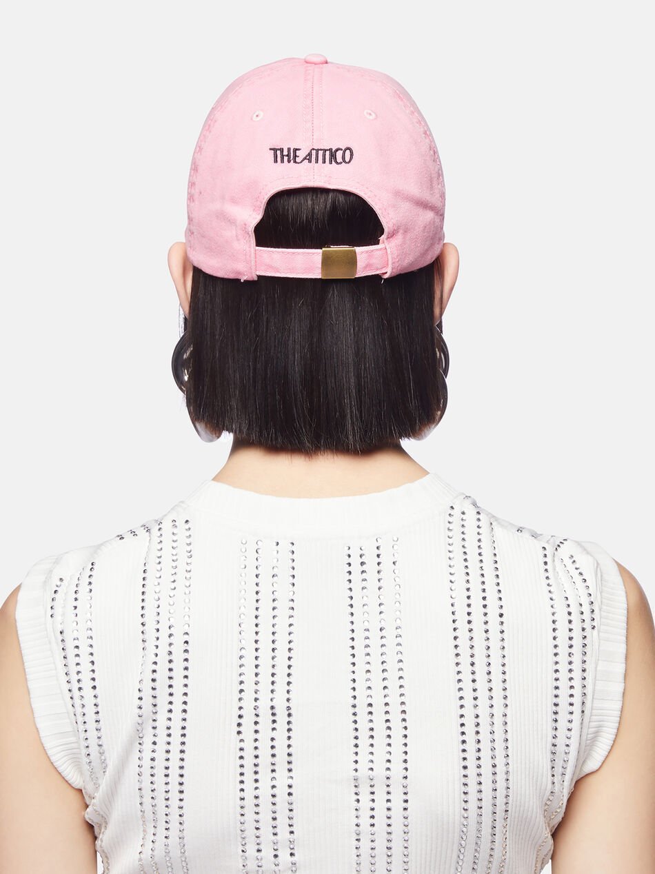 Shop Attico The Logo Embroidered Baseball Cap In Pink