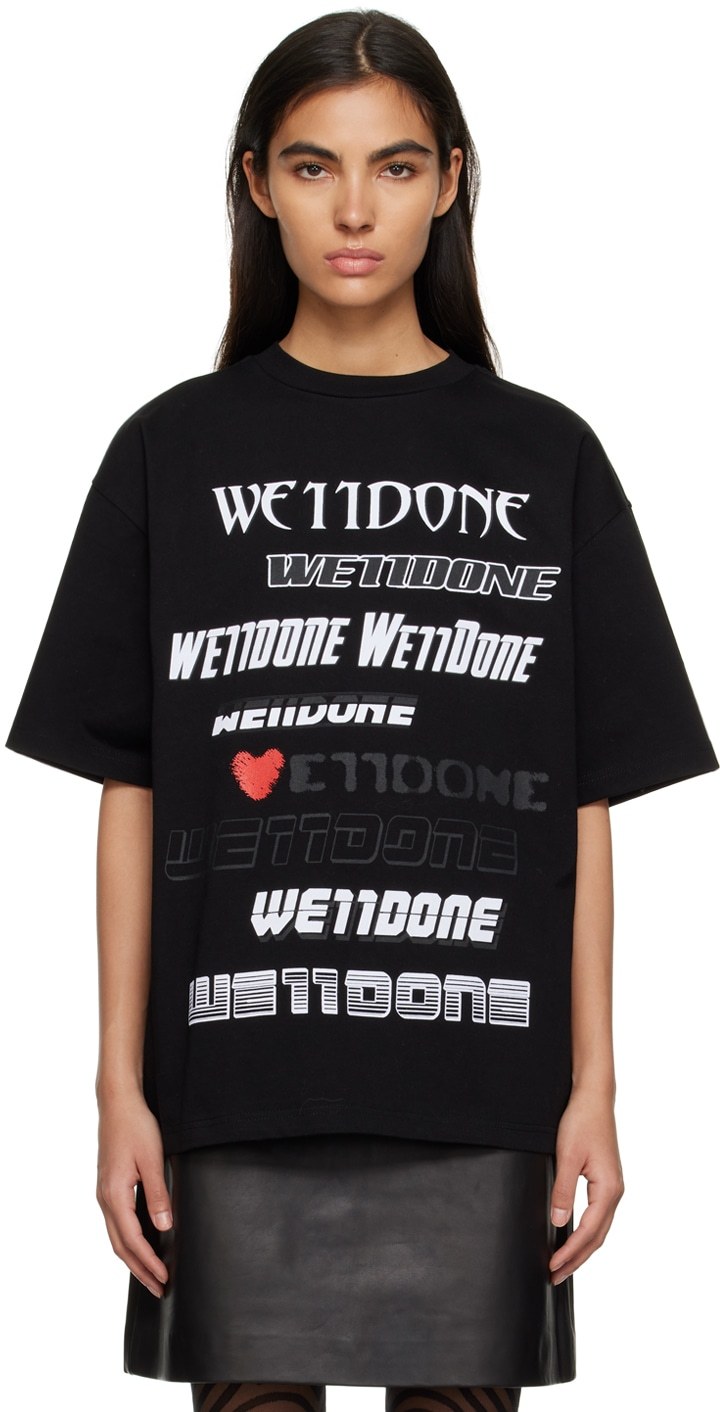 We11 Done Logo-print Cotton T-shirt In Black