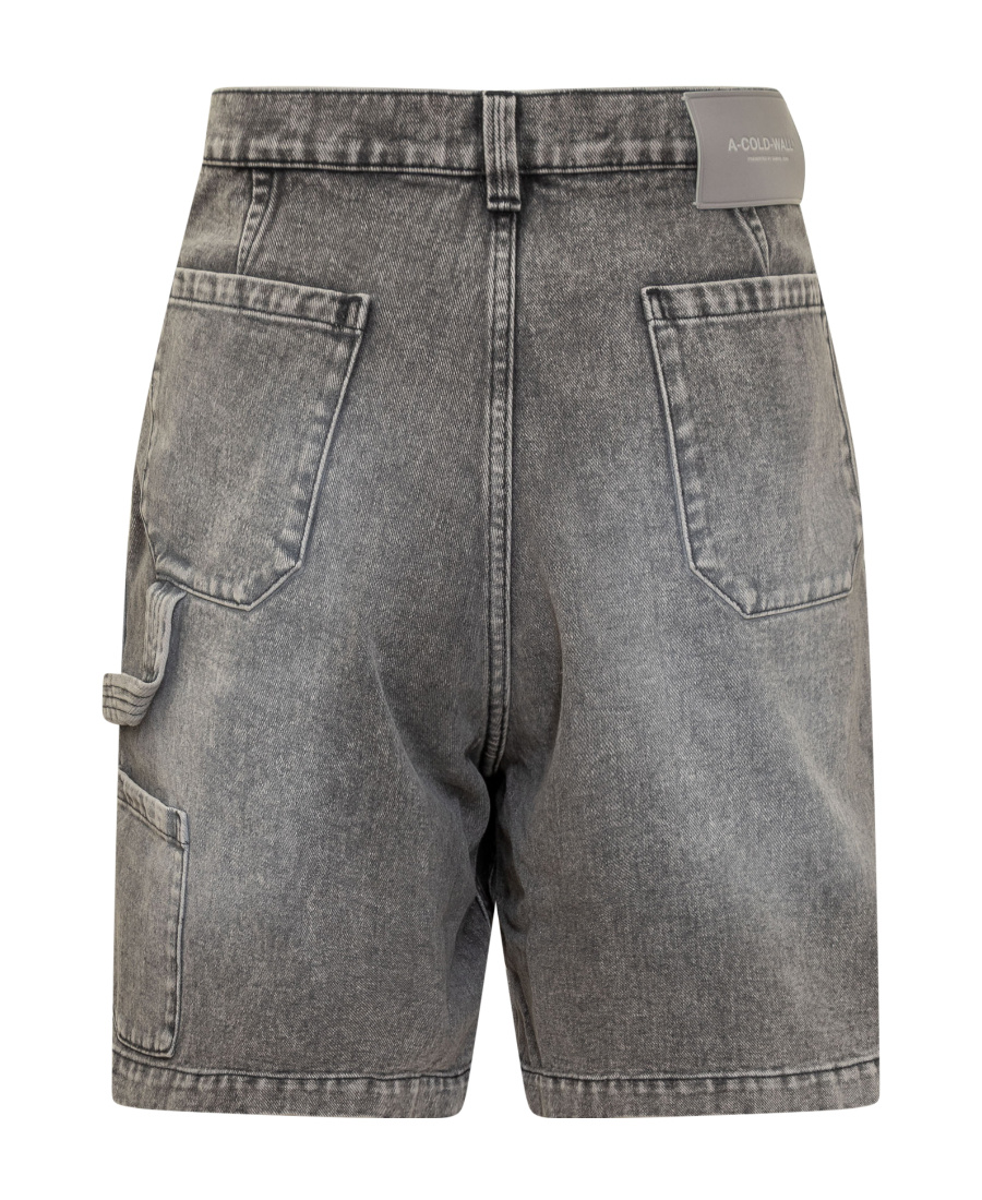 A-cold-wall* Logo Denim Shorts In Gray