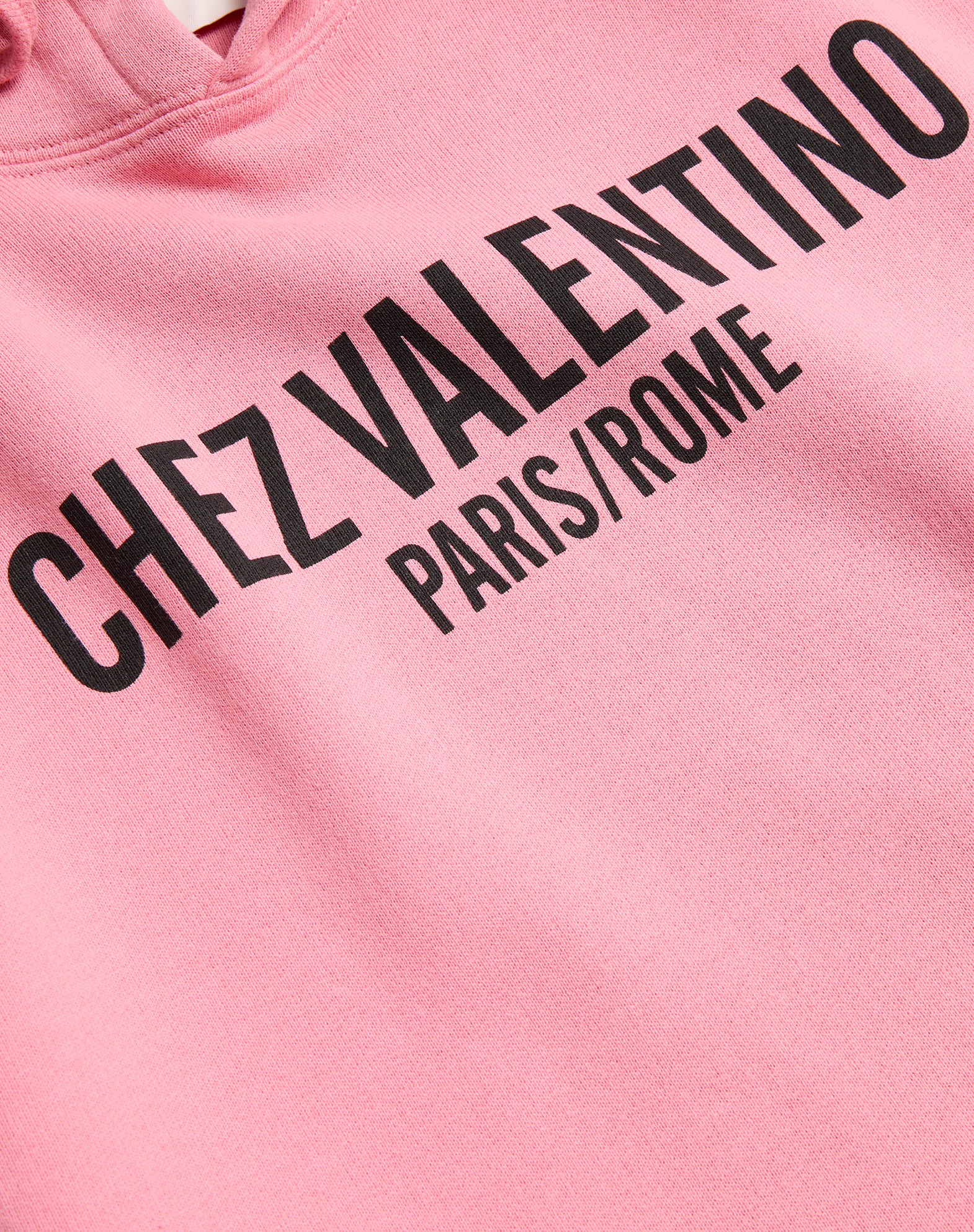Shop Valentino Cotton Sweatshirt With Hood And Chez  Print In Pink