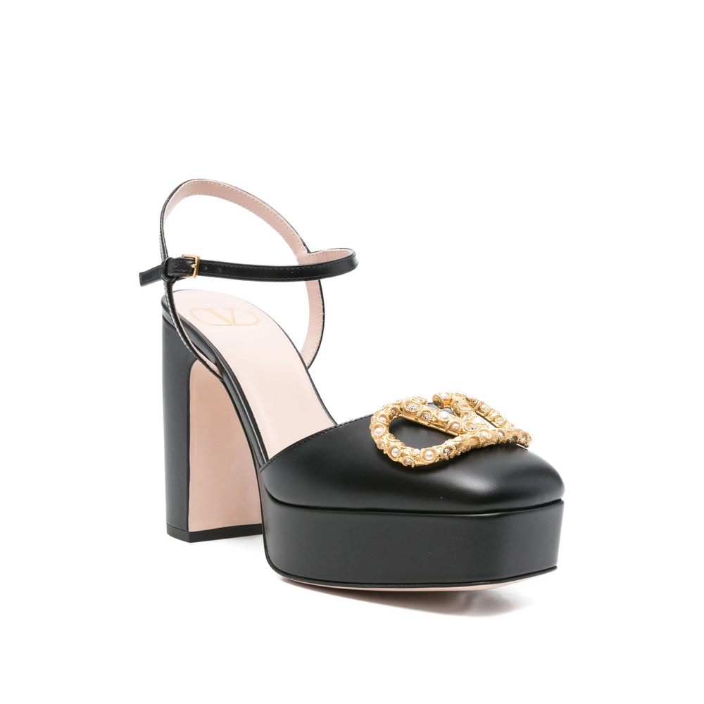 Valentino 110mm Vlogo Signature Platform Pumps In Black