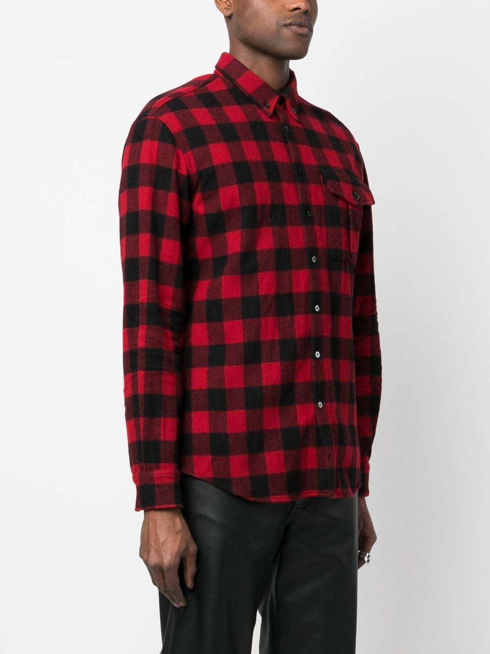 Dsquared2 Shirt With Check Motif And Back Logo In Red