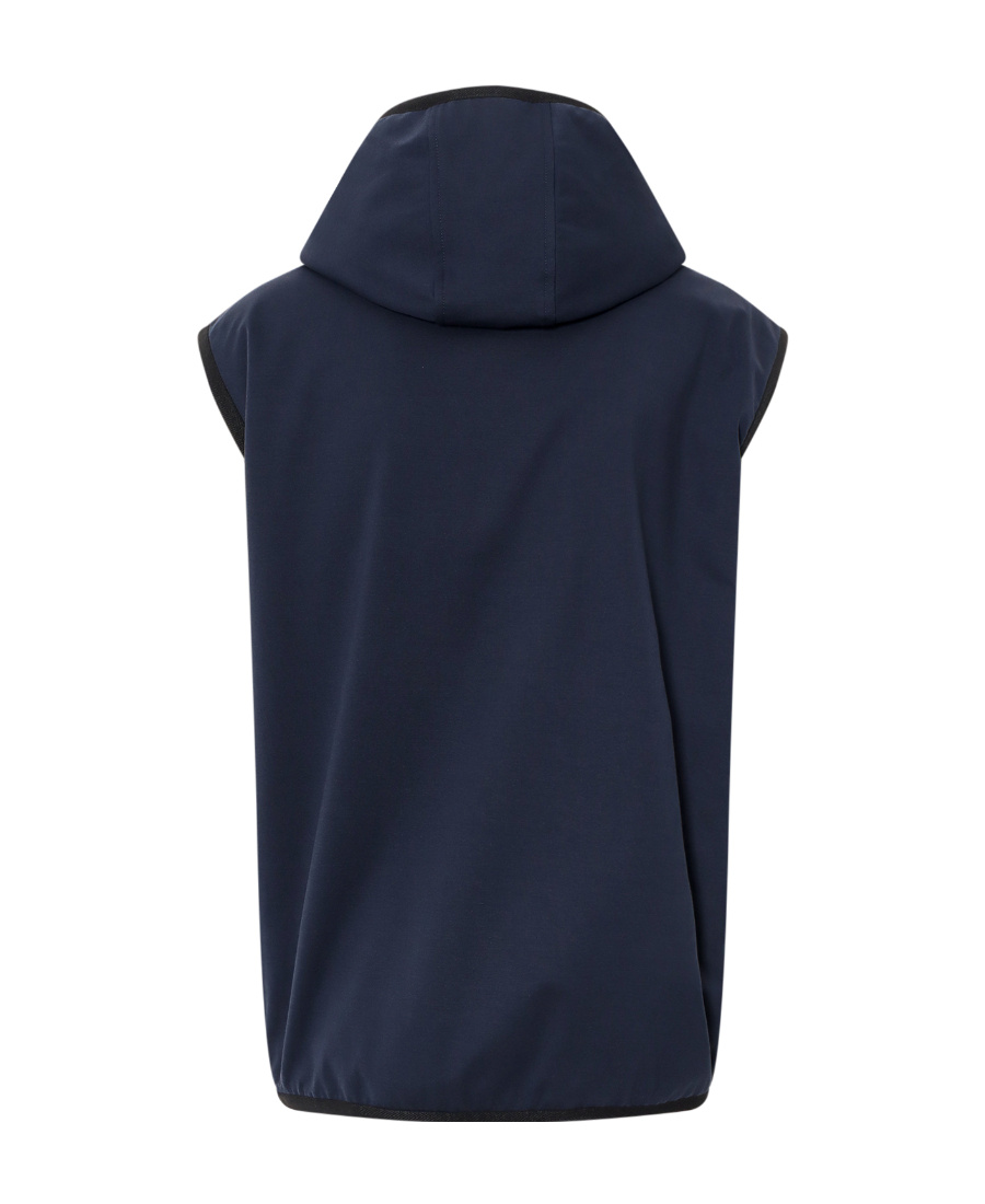 Dolce & Gabbana Sleeveless Jacket Hooded Design Grosgrain Profiles In Black
