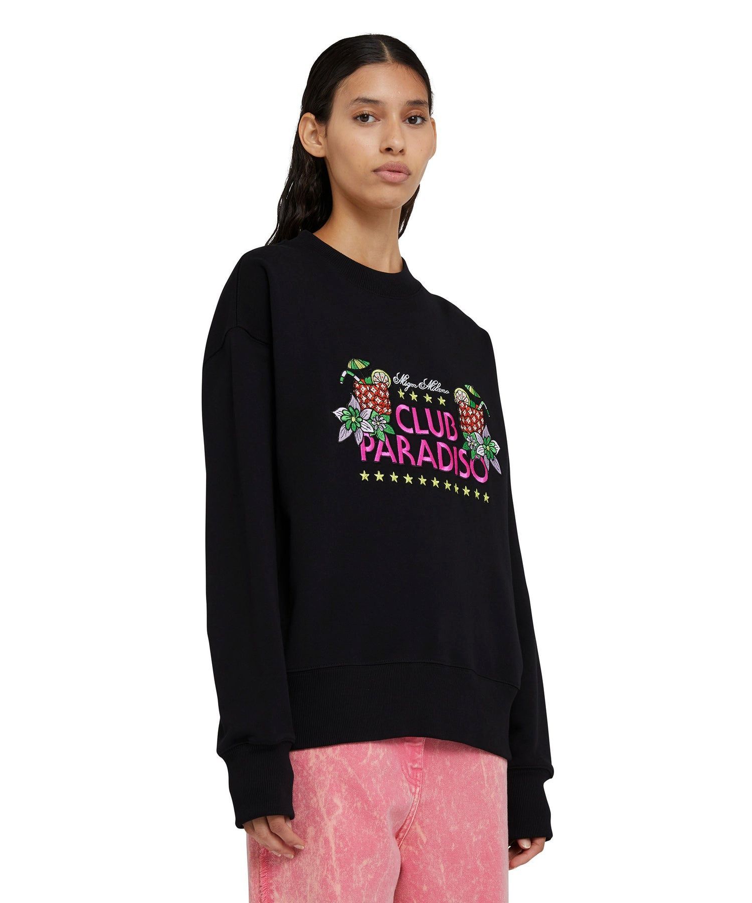 Msgm Graphic-print Sweatshirt In Black