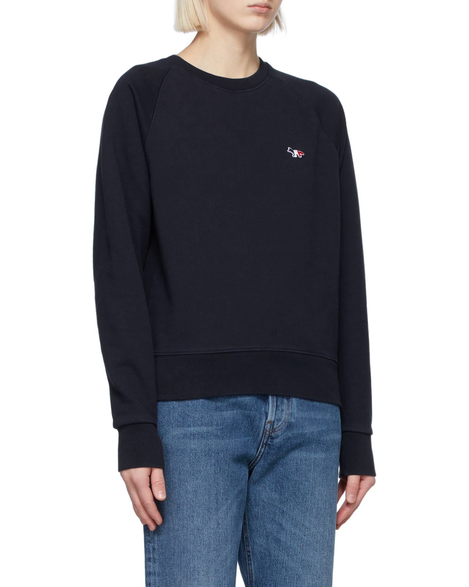 MAISON KITSUNÉ LOGO ROUND-NECK SWEATER