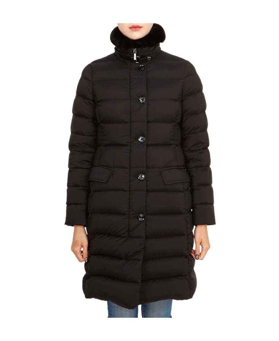 Moorer Vetiver-s3 Padded Down Coat In Black