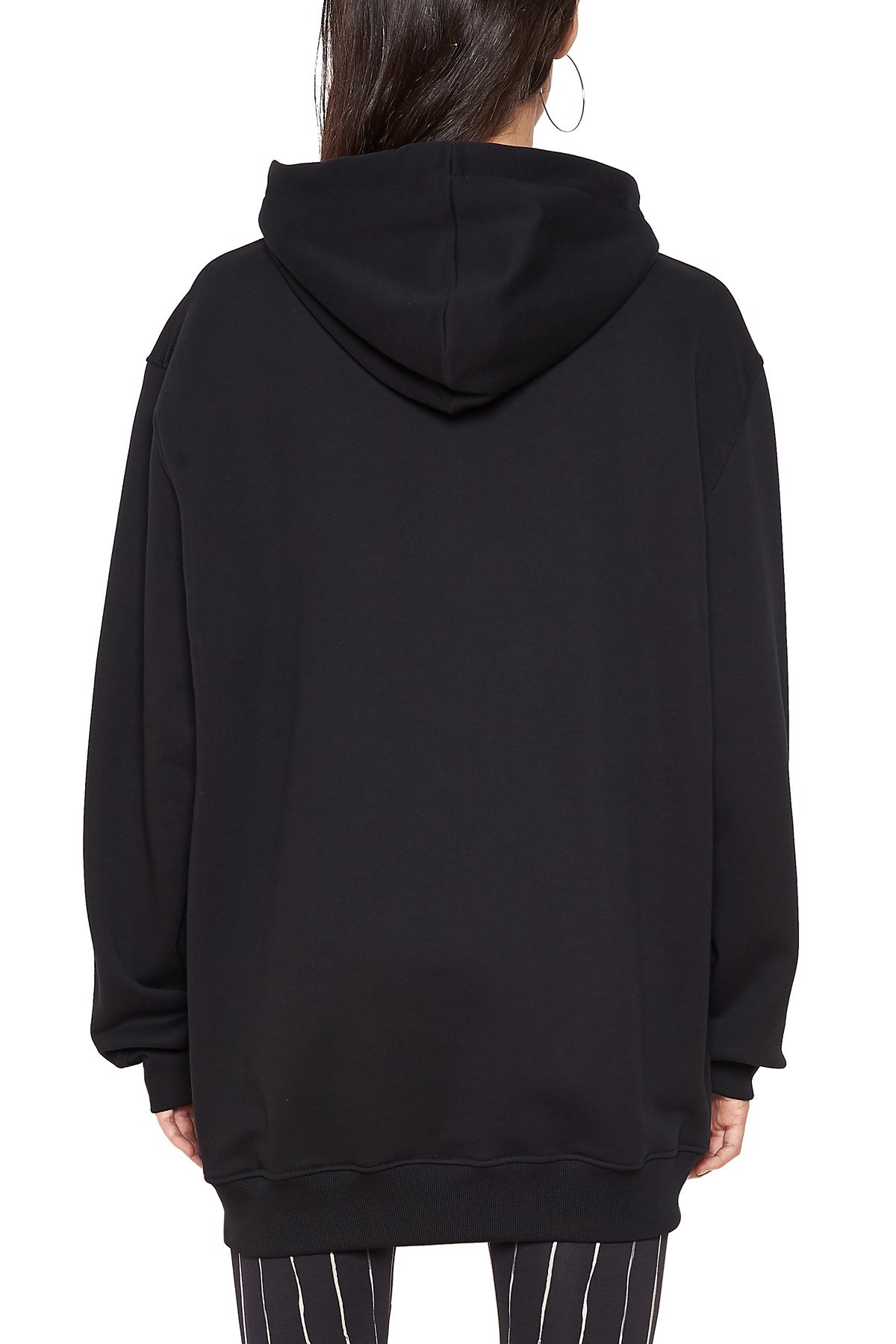 Moschino Black Piggy Oversize Hooded Sweater In Black