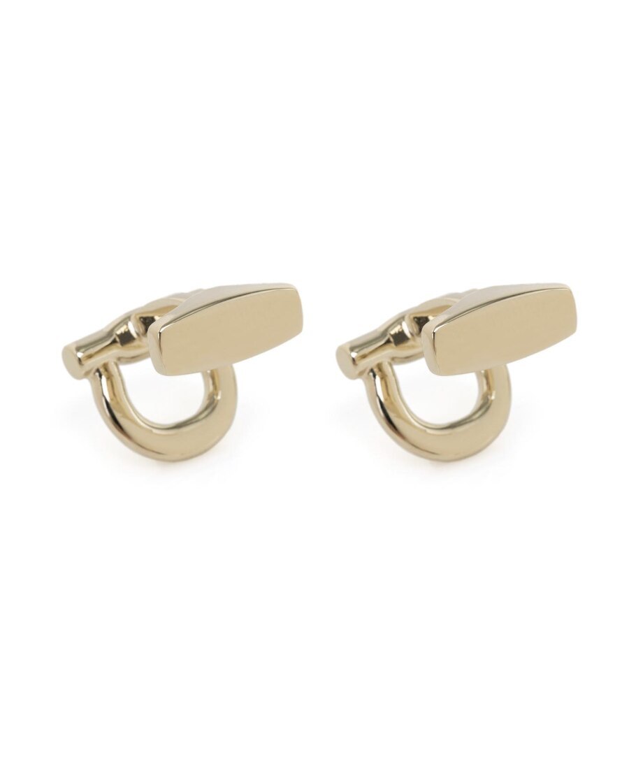 Ferragamo Gancini Logo Cufflinks In Nude