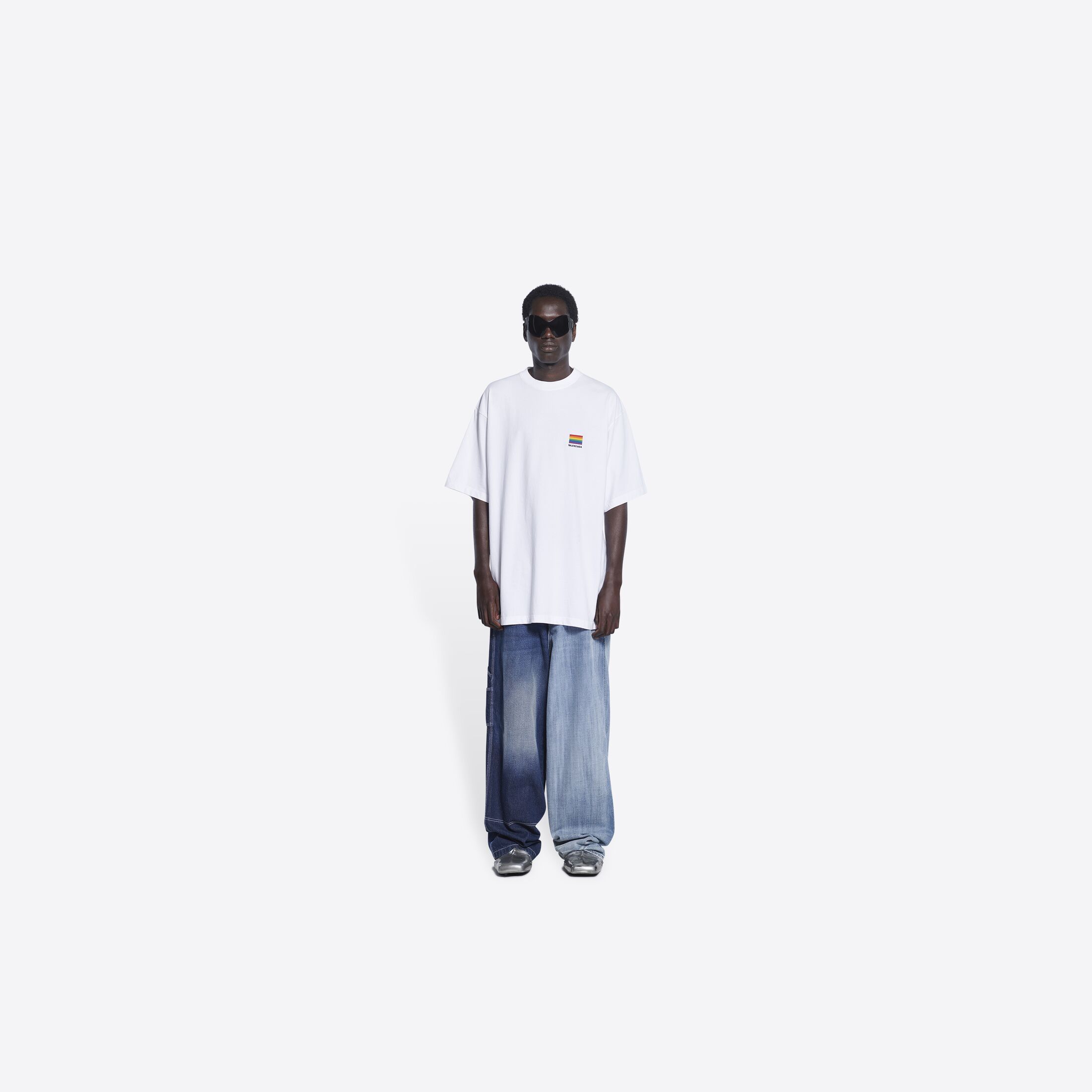 Balenciaga Lgbtq Logo T-shirt In White