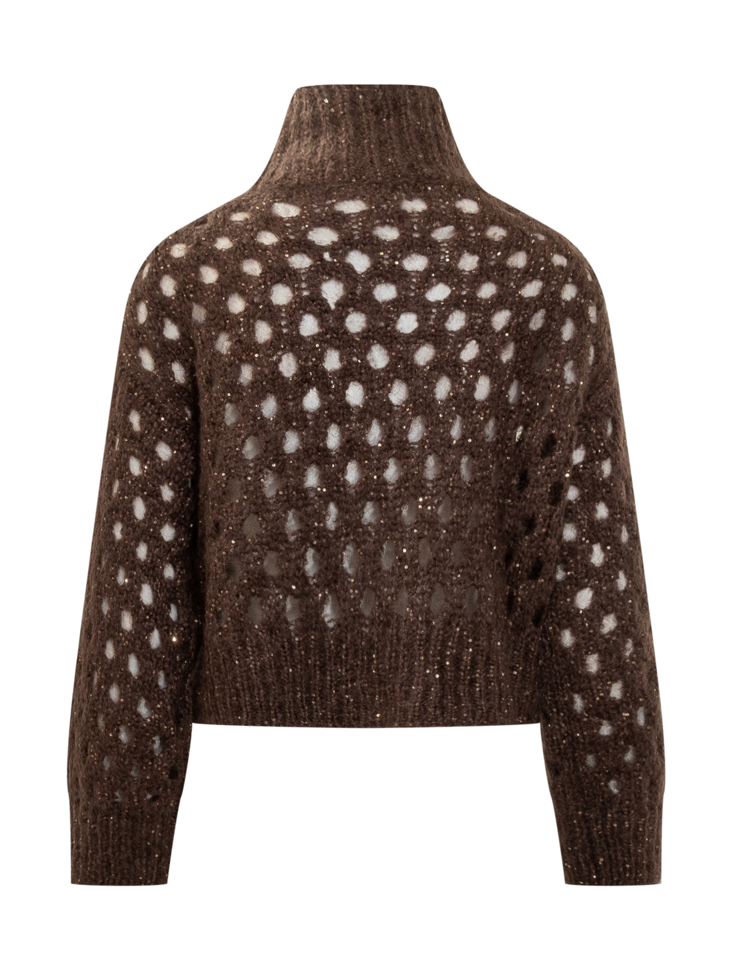 Brunello Cucinelli Sequin-embellished High-neck Sweater In Multi