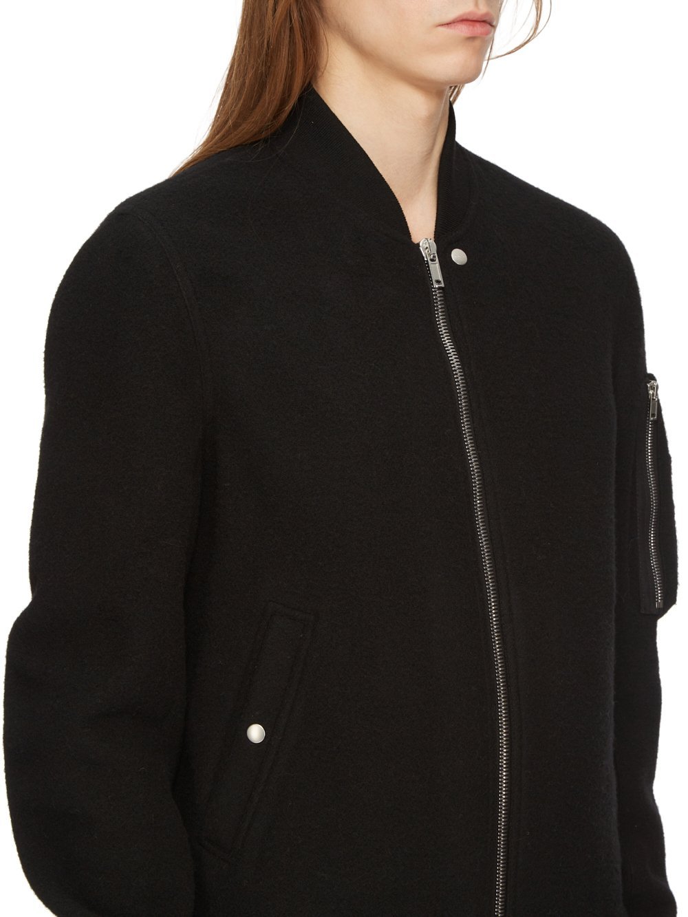 Rick Owens Man Jacket Black Size 38 Cotton, Silk, Virgin Wool In Black