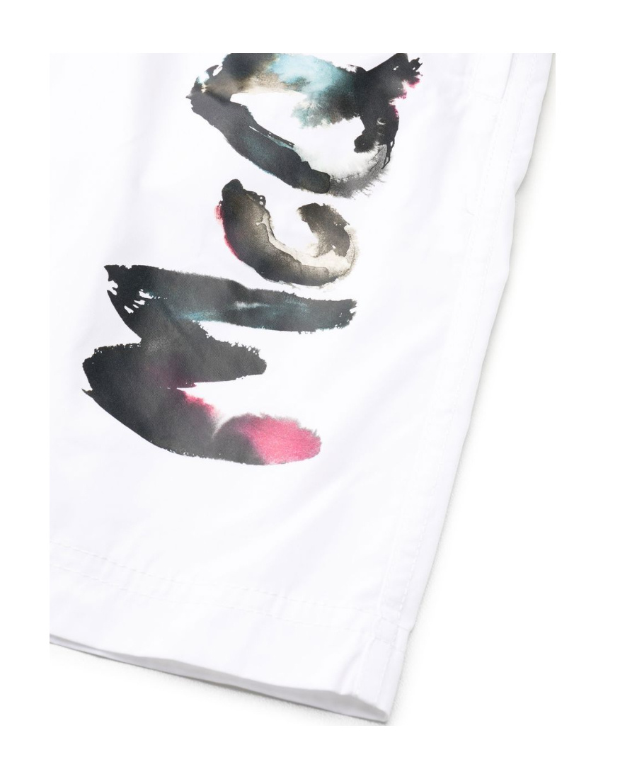 Alexander Mcqueen Logo-print Swim Shorts In White
