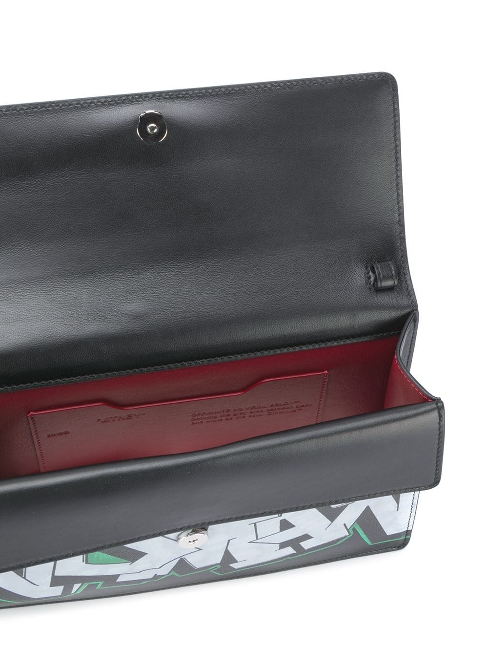 Off-white Jitney Graffiti Pattern Satchel Bag In Green