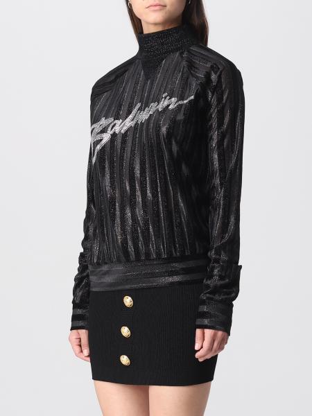 Balmain Logo-embellished Sweatshirt In Black