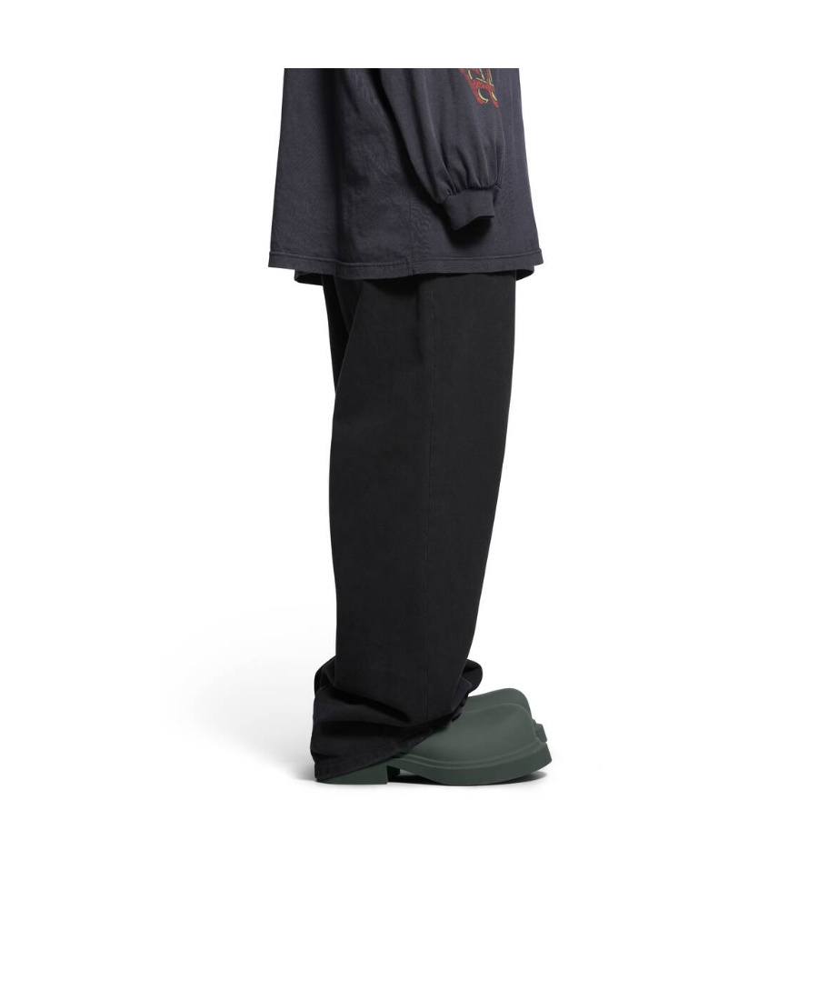 Balenciaga Bottle Green Eva Steroid Lace-up Shoes In Black