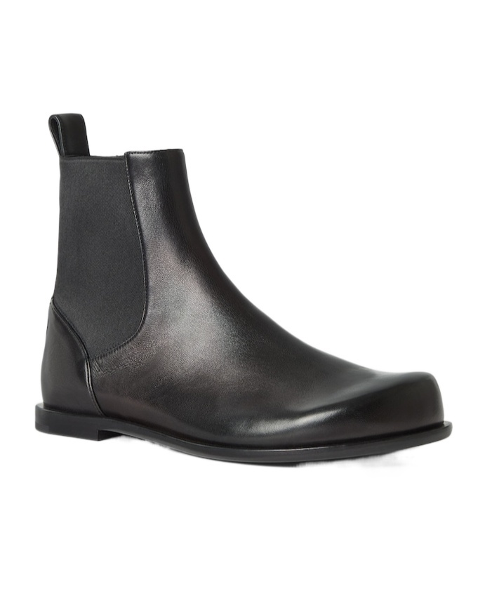 Fendi Ff Squared Nappa Leather Chelsea Boots In Black