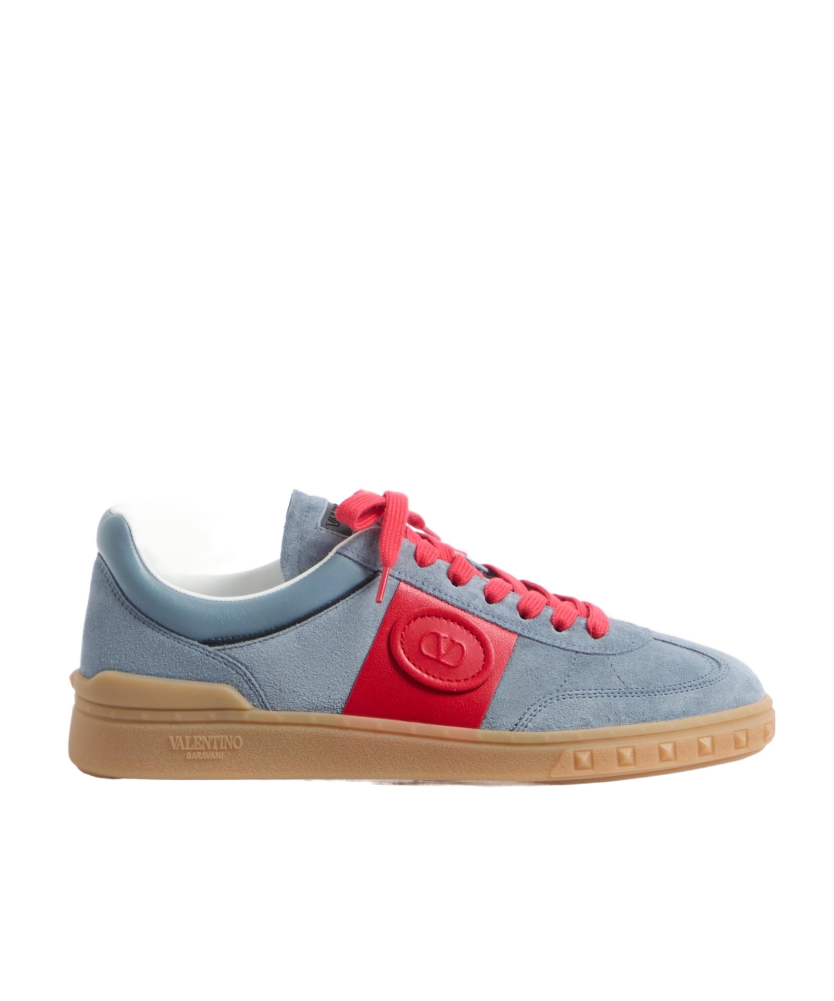 Valentino Garavani Men Upvillage Low Top Sneaker In Split Leather And Calfskin Nappa Leather In Multicolor