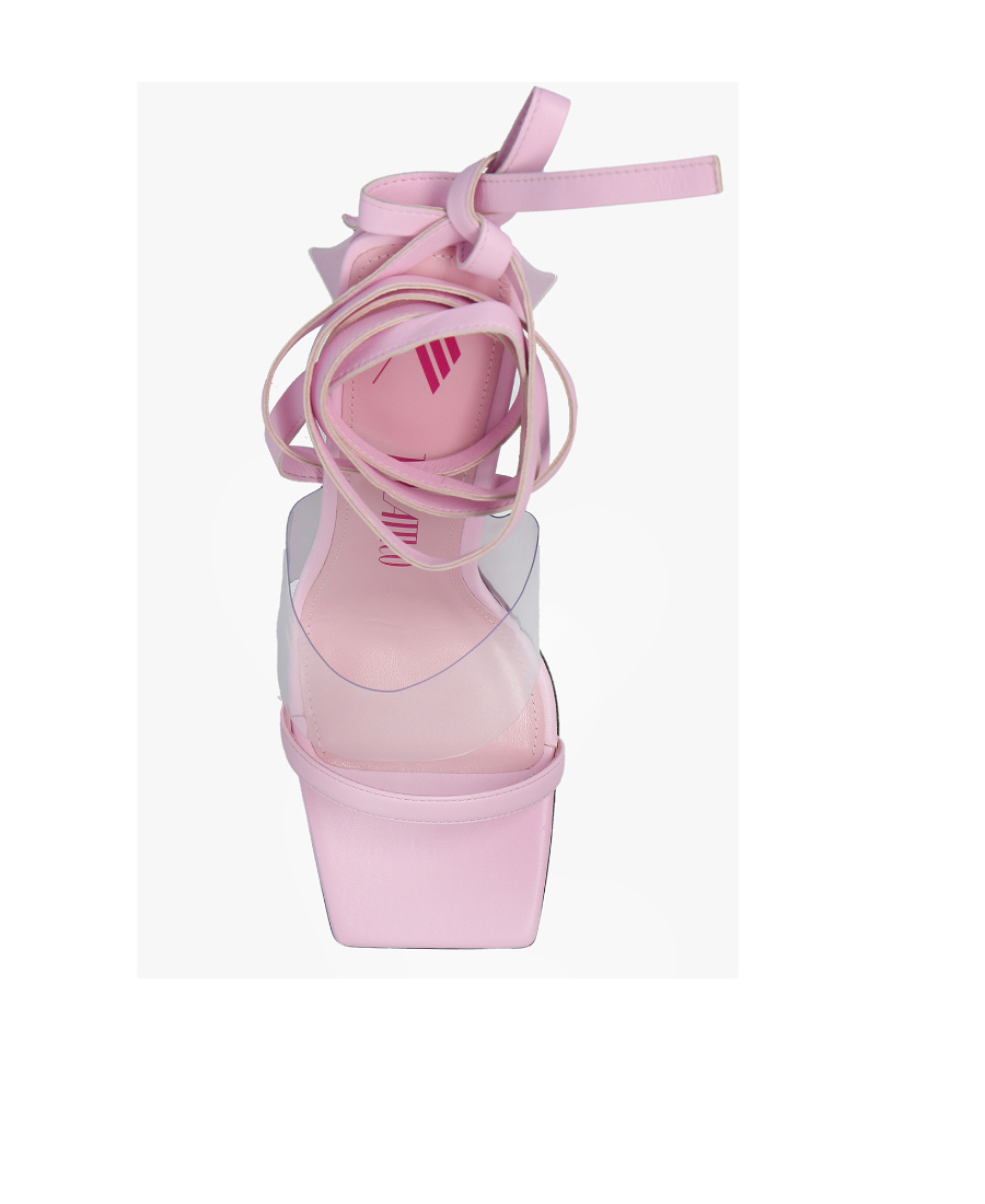 Attico Isa Ankle-tie Sandals In Pink