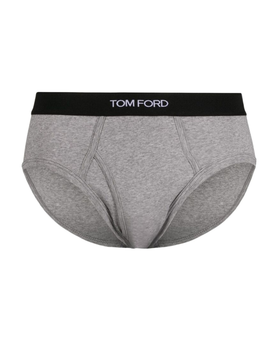 Tom Ford Stretch-cotton And Modal-blend Briefs In Gray