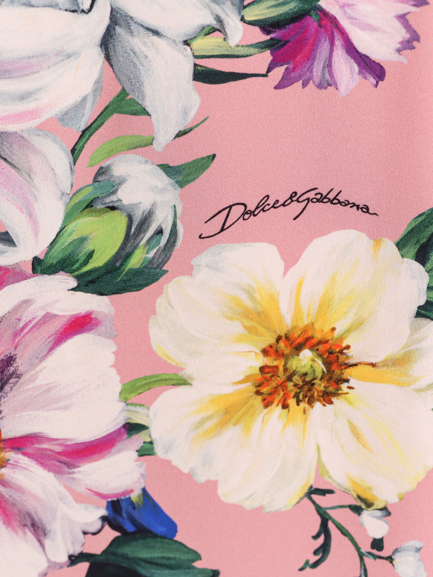 Dolce & Gabbana Stertch Silk Skirt With Multicolor Floral Print In Pink